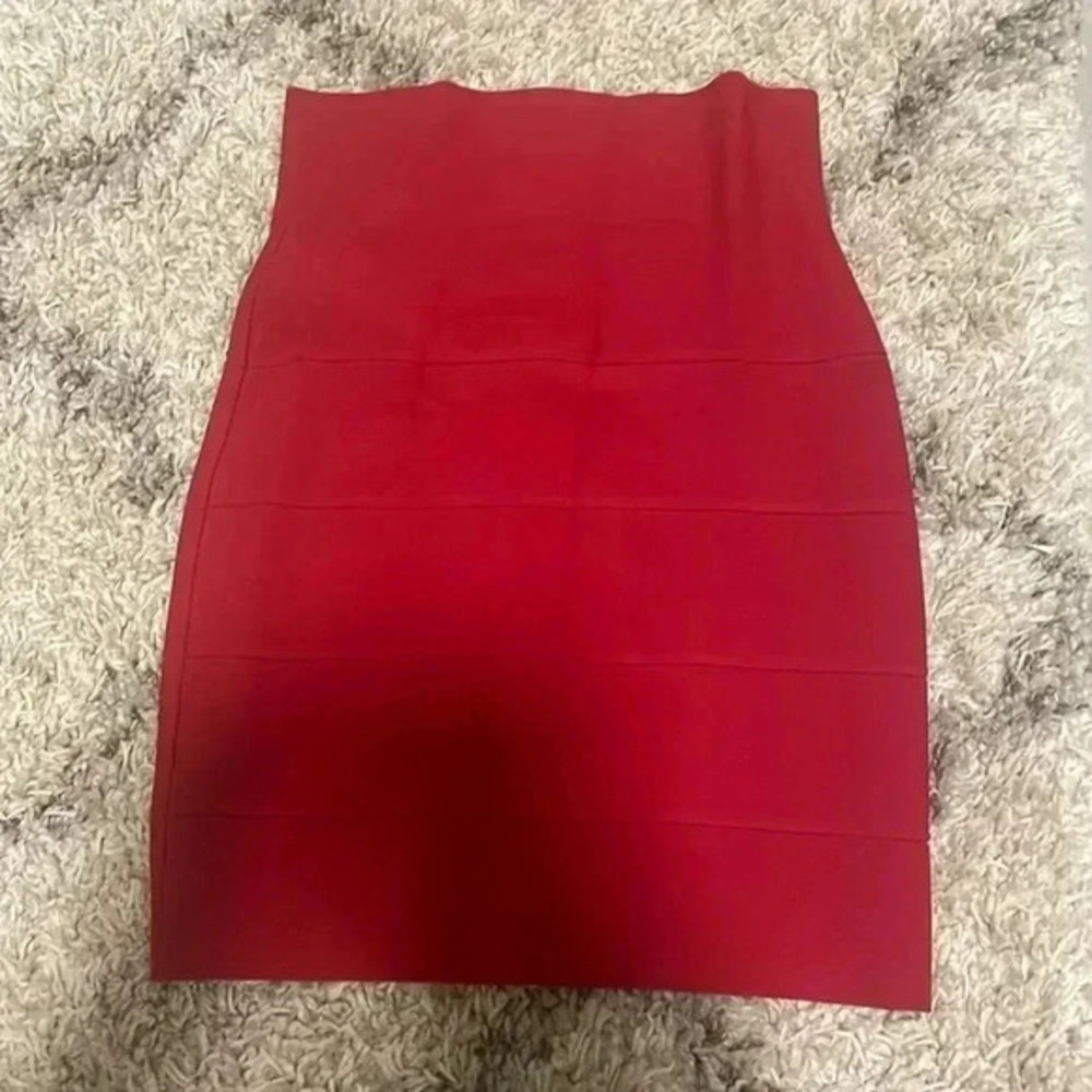 Bcbg red bandage skirt